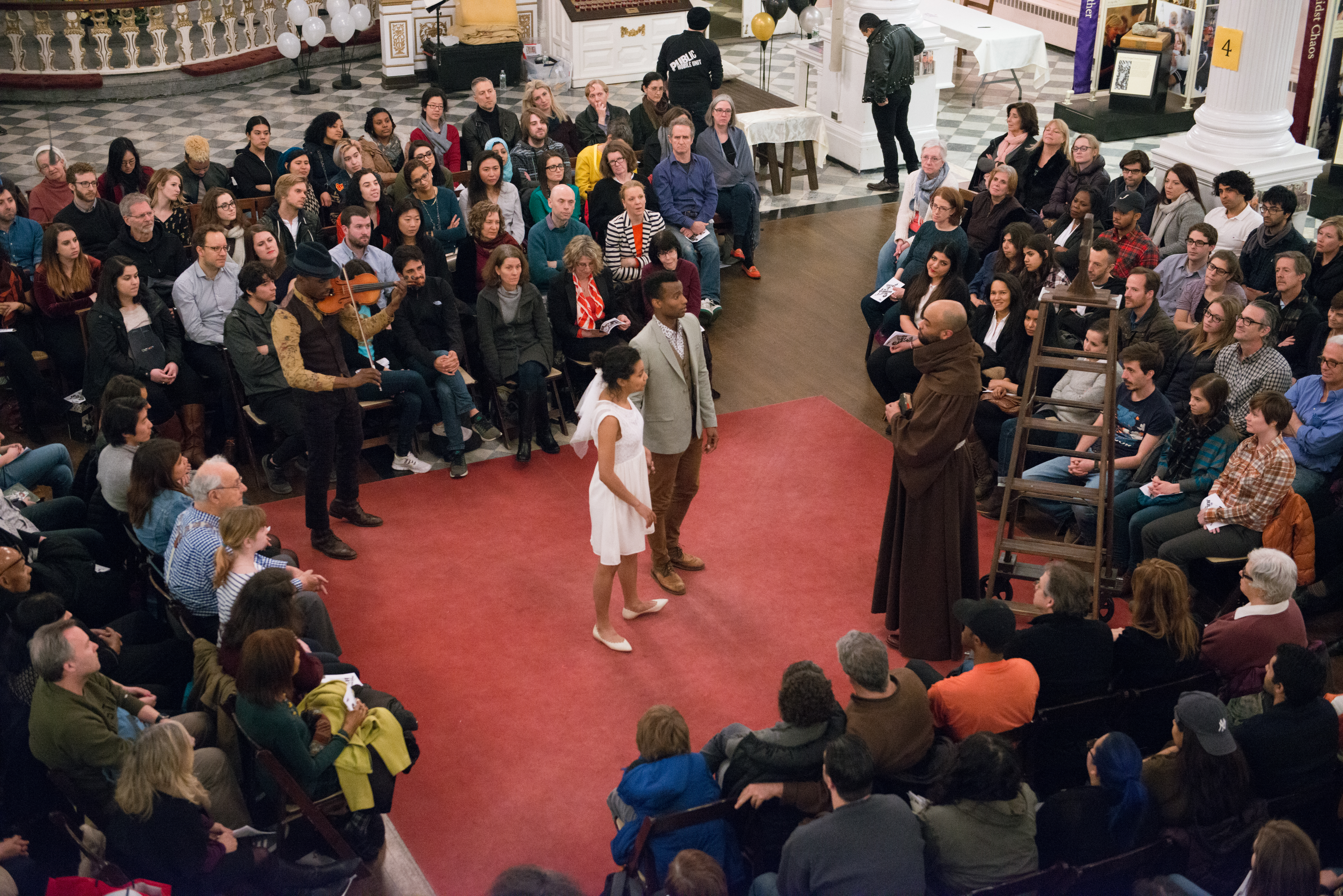 The Public Theater's Mobile Unit production of "Romeo and Juliet" in St. Paul's Cathedral. Photo Credit: Erik Pearson