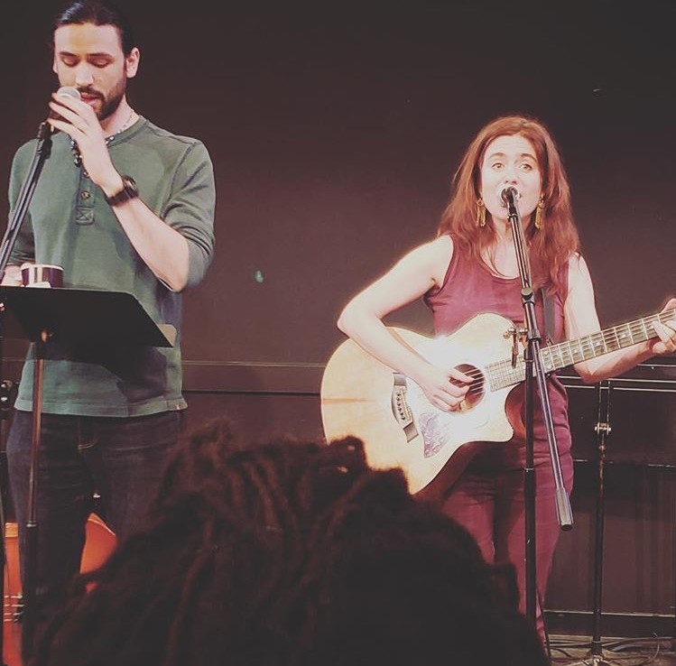 David Kornfeld and Rebecca Hart singing