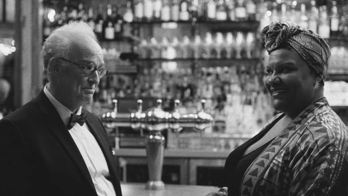 Reed Birney (left) and Radha Blank (right) in Netflix’s The Forty-Year-Old Version,